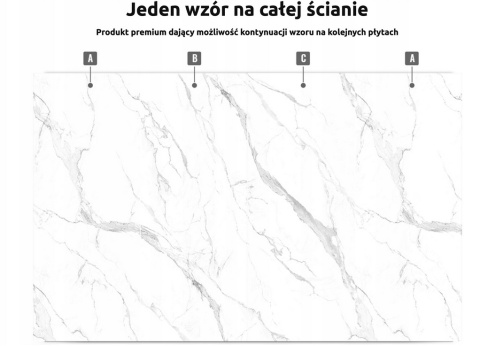 PRÓBKA Płyta Węglowa Panel WPC Carrara 10X20X0,5cm Błyszcząca PREMIUM