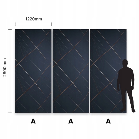 Płyta Węglowa Panel PVC Dark Gold Mat 280x122x0,5cm STONE