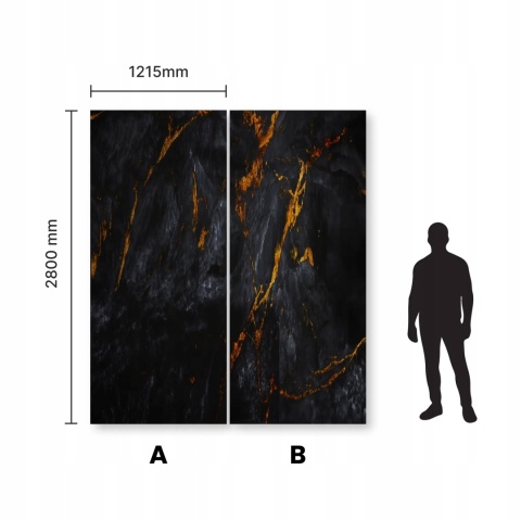 Płyta Węglowa Panel PVC Dark Lava 280x121,5x0,3cm POŁYSK PREMIUM