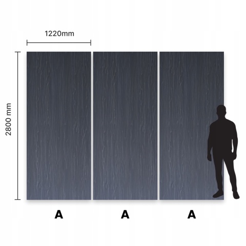 Płyta Węglowa Panel PVC Dark Wood 280x122x0,5cm WOOD