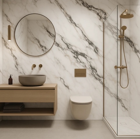 Płyta Węglowa Panel PVC Light Grey 280x122x0,3cm STONE PREMIUM