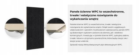 Płyta Węglowa Panel WPC BLACK Wood 280x112x0,8cm MATOWA FastClick