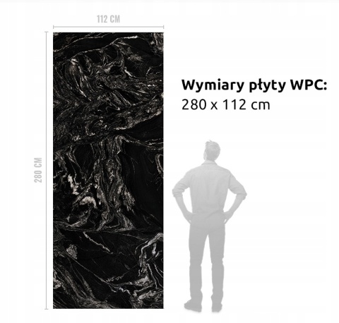 Płyta Węglowa Panel WPC Black Maize 280x112x0,5cm Błyszcząca PREMIUM