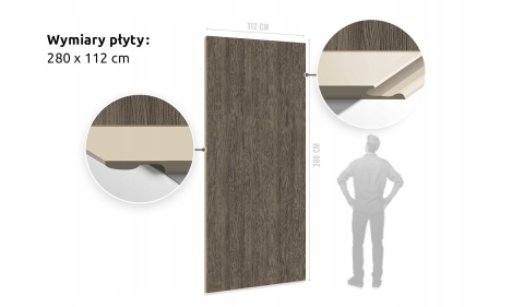 Płyta Węglowa Panel WPC Dark Wood 280x112x0,8cm MATOWA FastClick