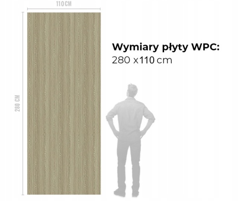 Płyta Węglowa Panel WPC GREY WOOD 280x110x0,5cm MATOWA BASIC