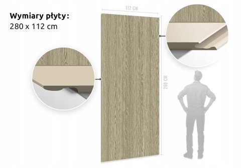 Płyta Węglowa Panel WPC Grey Wood 280x112x0,8cm MATOWA FastClick