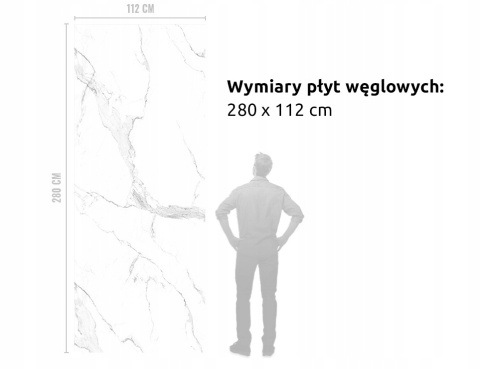 Płyta Węglowa wodoodporna CALACATTA 280x112x0,5cm Polerowana PANEL SPC