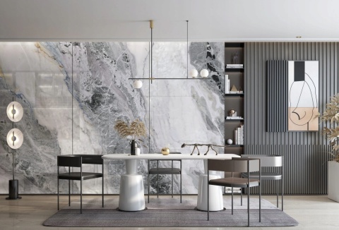 Płyta węglowa WPC/SPC RW-020 GREY WAVE 280x110x0,5cm POŁYSK