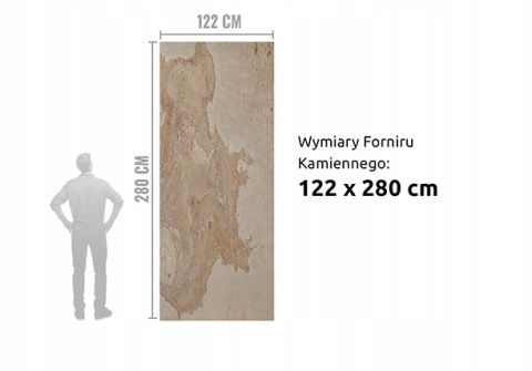 Kamień w rolce Fornir kamienny Naturalny Autumn Cream 122x280x0,2 cm
