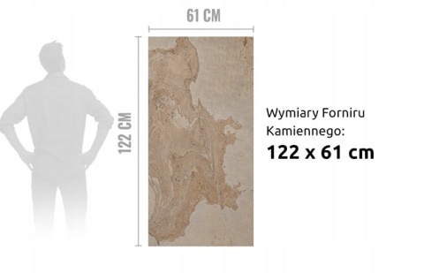 Kamień w rolce Fornir kamienny Naturalny Autumn Cream 122x61x0,2 cm