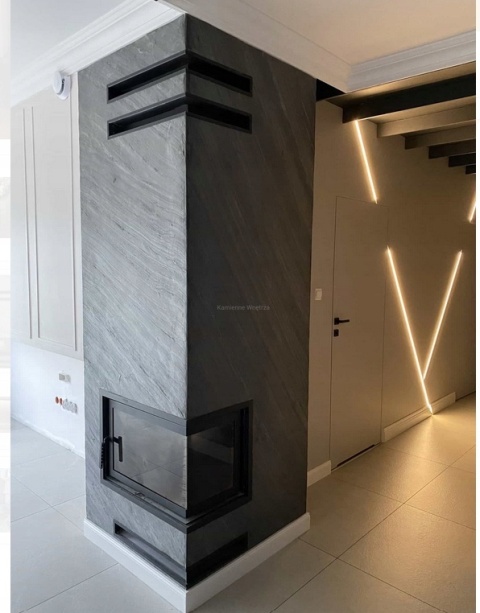 Kamień w rolce Fornir kamienny Naturalny Black LINE Antracyt 122x305x0,2 cm