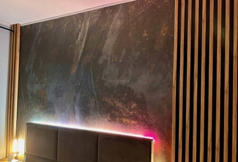 Kamień w rolce Fornir kamienny Naturalny Black Slate Gold 122x244x0,2 cm