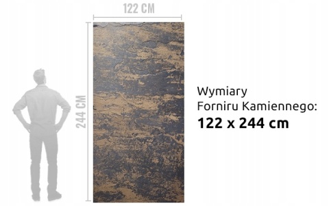 Kamień w rolce Fornir kamienny Naturalny Black Slate Gold 122x244x0,2 cm