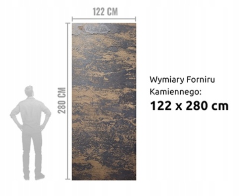 Kamień w rolce Fornir kamienny Naturalny Black Slate Gold 122x280x0,2 cm