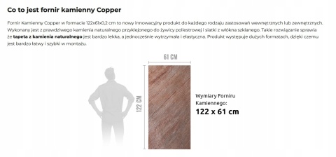 Kamień w rolce Fornir kamienny Naturalny Copper 122x61x0,2 cm