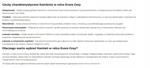 Kamień w rolce Fornir kamienny Naturalny Evora Grey 122x61x0,2 cm