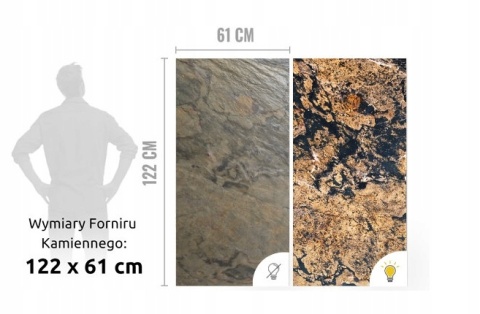 Fornir kamienny Naturalny do podświetlania Burning forest 122x61x0,2cm