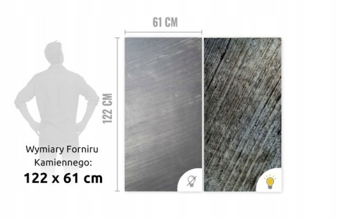 Fornir kamienny Naturalny do podświetlania Line black 122x61x0,2cm