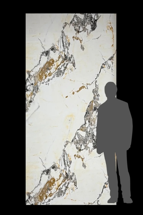 PŁYTA PVC Wodoodporna Golden Marble 288x122 POŁYSK