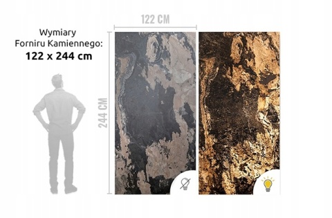 Kamień w rolce Fornir do podświetlenia Autumn Rustic 122x244x0,2 cm
