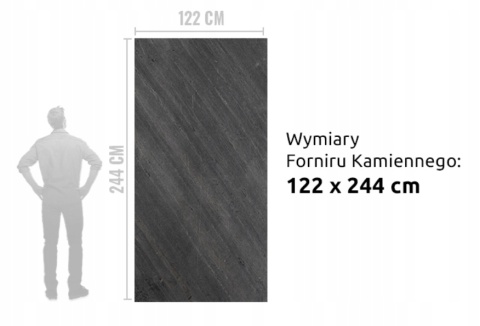 Kamień w rolce Fornir kamienny Naturalny Black LINE Antracyt 122x244x0,2 cm