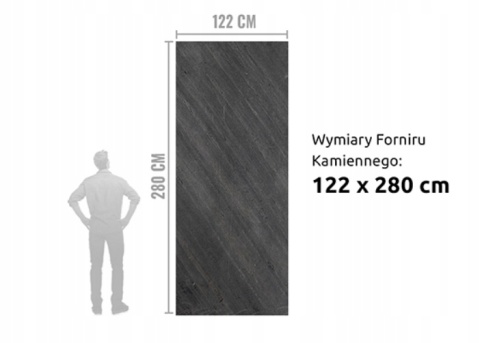 Kamień w rolce Fornir kamienny Naturalny Black LINE Antracyt 122x280x0,2 cm