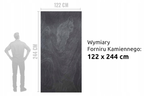 Kamień w rolce Fornir kamienny Naturalny Black Slate 122x244x0,2 cm