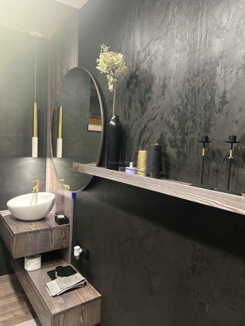 Kamień w rolce Fornir kamienny Naturalny Black Slate 122x244x0,2 cm