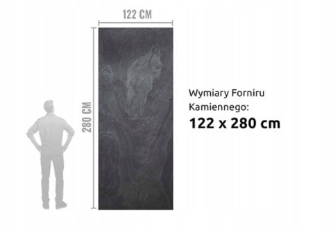 Kamień w rolce Fornir kamienny Naturalny Black Slate 122x280x0,3cm