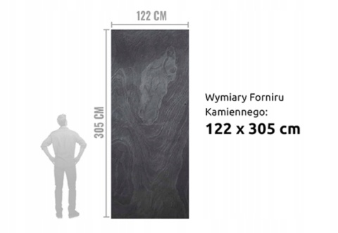 Kamień w rolce Fornir kamienny Naturalny Black Slate 122x305x0,3cm