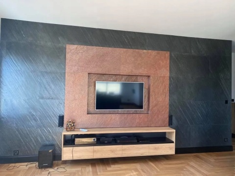 Kamień w rolce Fornir kamienny Naturalny LINE BLACK 122x61x0,3 cm