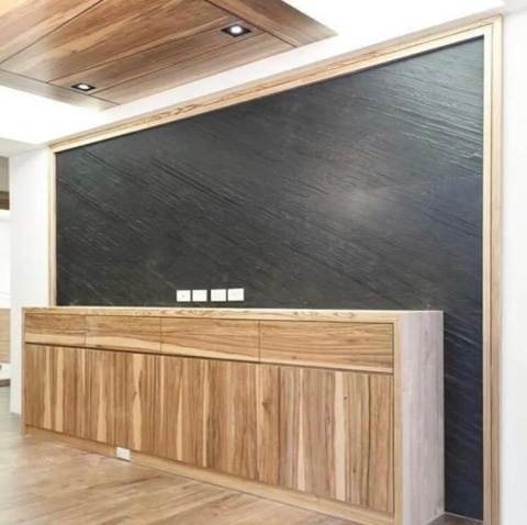 Kamień w rolce Fornir kamienny Naturalny LINE BLACK 122x61x0,3 cm
