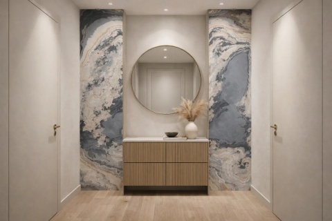 Kamień w rolce Fornir kamienny Naturalny Ocean Blue 122x280x0,3 cm