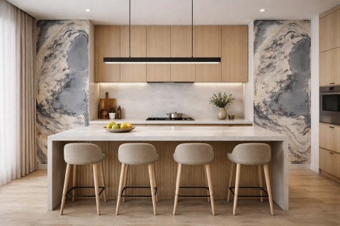 Kamień w rolce Fornir kamienny Naturalny Ocean Blue 122x280x0,3 cm