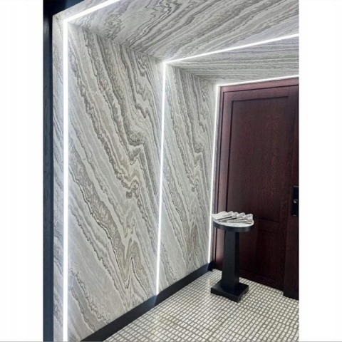 Kamień w rolce Fornir kamienny Naturalny SNOW WHITE 122x280x0,3 cm