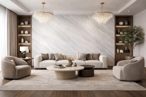 Kamień w rolce Fornir kamienny Naturalny SPAIDER WHITE 122x61x0,3 cm