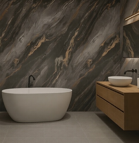 PRÓBKA Płyta Węglowa WPC wodoodporna HARDSTONE GUSTO BLACK 30X20 MATOWA