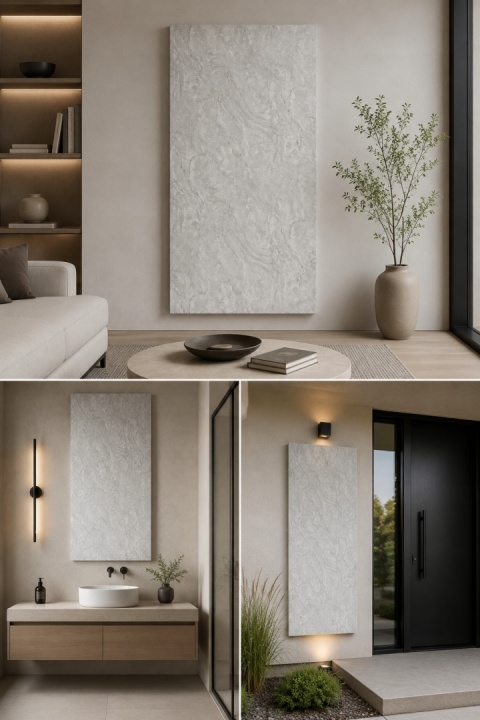 Płyta ŚCIENNA Panel wododporny STRUKTURA KAMIENIA PVC 280x122x0,3cm MATOWA