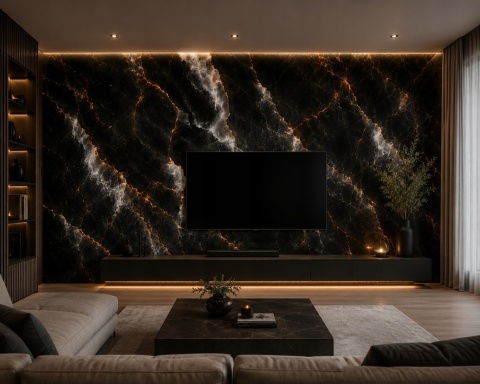 Płyta ŚCIENNA węglowa Panel wododporny GALAXY STAR 280x122x0,3 POŁYSK