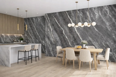 Płyta Węglowa Panel MARBLE GREY 280x121,5x0,3cm POŁYSK PREMIUM