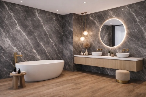 Płyta Węglowa Panel MARBLE GREY 280x121,5x0,3cm POŁYSK PREMIUM