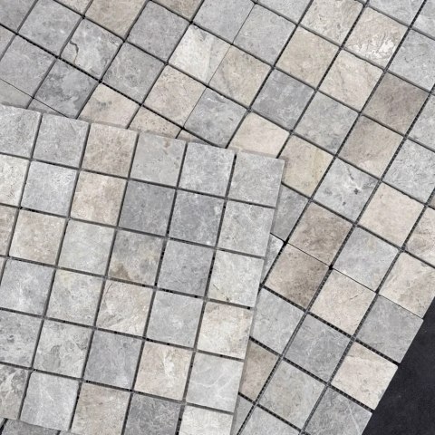 Kamień dekoracyjny Marmur Tundra Grey Mozaika 4,8x4,8x1 cm