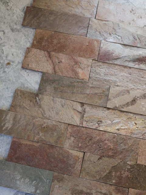 Kamień elewacyjny-dekoracyjny kwarcytowy Copper Brick 10x30