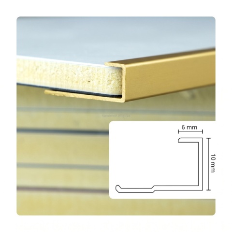 Listwa aluminiowa PA10 złota wykończeniowa / dekoracyjna
