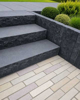 Palisada łupana | Obrzeże Wapienne Kadappa Black Limestone 100x10x10 cm