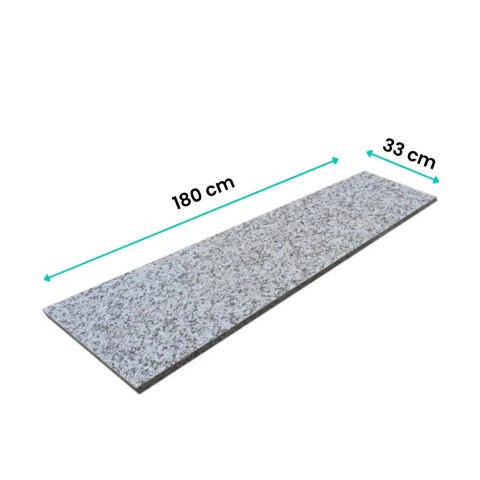 Parapet Stopnica granitowa szara polerowana Bianco Sardo G602 180x33x2 cm