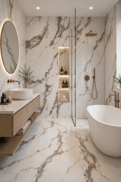 Płyta ŚCIENNA Panel wodoodporny PVC CARRARA PRESTIGE 280x122x0,3cm MATOWA