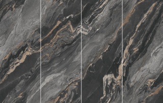 Płyta Węglowa wodoodporna HARDSTONE CARRARA BLACK 280x110x0,3cm MATOWA