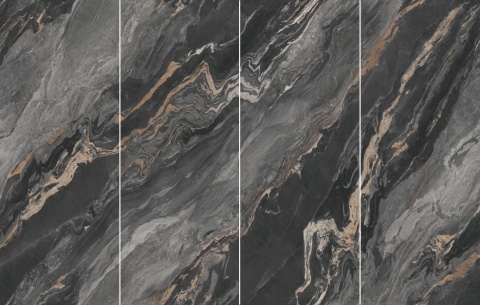 Płyta Węglowa wodoodporna HARDSTONE CARRARA BLACK 280x110x0,3cm MATOWA