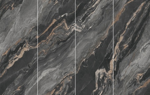 Płyta Węglowa wodoodporna HARDSTONE CARRARA BLACK 280x110x0,3cm MATOWA